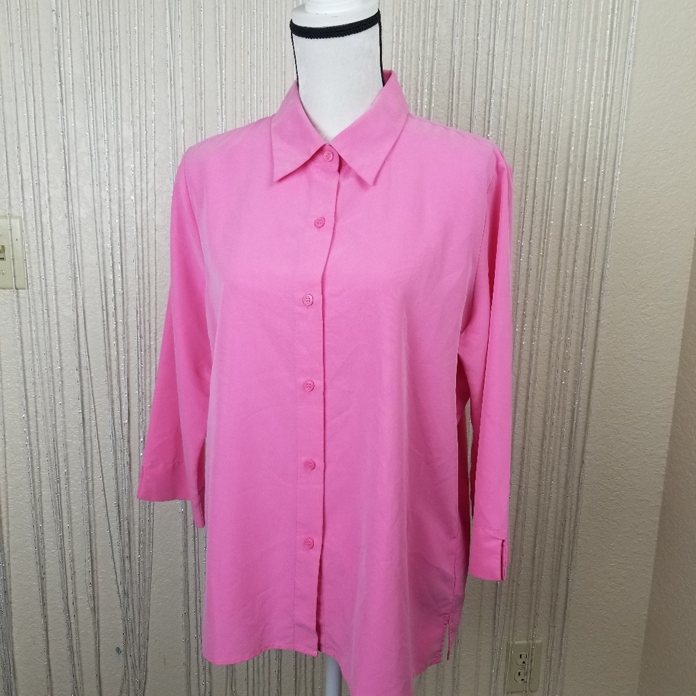 LIZ CLAIBORNE BLOUSE  WOMEN PINK SIZE LARGE